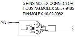 Wiring Connection PIN 1 PIN 2 PIN 3 PIN 4 PIN5 Molex 5pin
