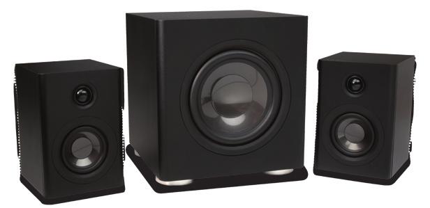 New Loudspeakers GSS Sub/Sat System Shipping Q4 Complete 2.1 system includes 6½" subwoofer and two 3½" mini monitors.