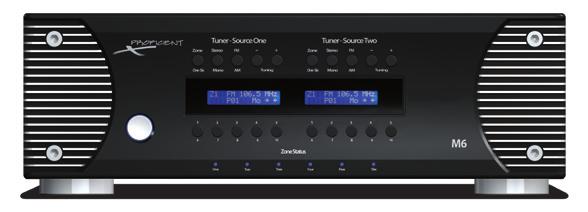 MultiRoom Receiver M6 Distributed audio receiver that plays right out of the box. Runs six zones, has dual tuners built-in and will accommodate six source components.