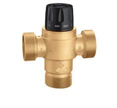 ) It is recommended that the temperature is set using a suitable calibrated digital thermometer. The valve must be commissioned by measuring the temperature of the mixed water at the outlet.