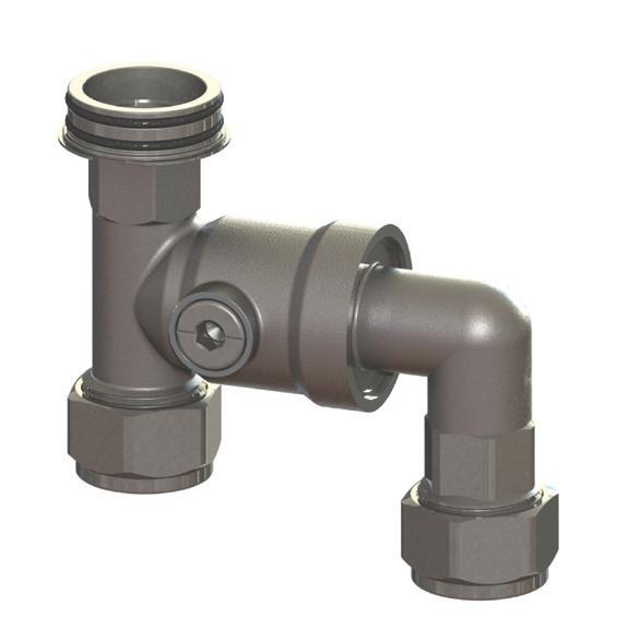 The outlet fitting of the ball valve is available in 15mm and 20mm and can be either a swiveling elbow or a straight union
