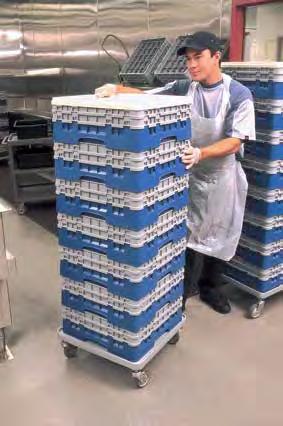 Easy to Handle and Safe to Stack System Ergonomic Design Cambro Camracks have built-in handles on