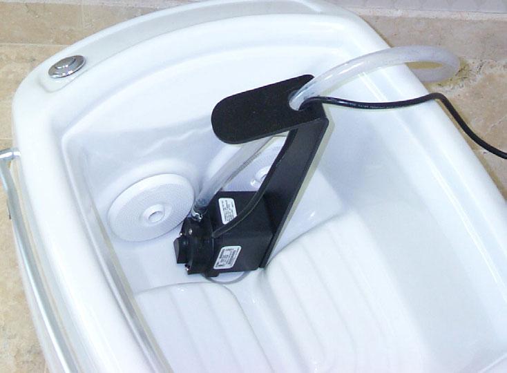HOW TO DRAIN AND CLEAN To maintain your SANIJET Pipeless Whirlpool Foot Bath at a maximum level of hygiene, thoroughly clean the tub shell and jets after each use with a nonabrasive antibacterial