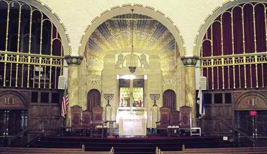 Congregation Beth Israel, West Hartford, CT The synagogue interior restoration included the bleaching, cleaning, repair, re-pointing and