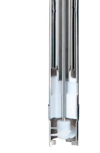 The drive shaft, the inner and the outer tube are made of stainless steel (316 Ti resp. 1.4581).