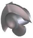 The geometry of the semi-axial impellers (Z-version) provides mainly for a flow in circumferential direction. Combined with the pressure ring, the flow is redirected in axial direction.