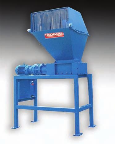 Heavy-Duty Twin-Shaft Shredder for Gravity or Pressure Systems The TASKMASTER TM1600 powerful twin-shaft shredder plows through a large volume of rags, sludge, solid waste, institutional waste,
