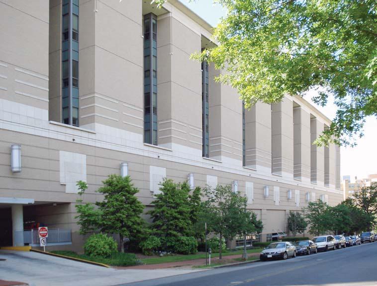 Create a gateway building for the GWU campus which acknowledges its academic, non-commercial nature.