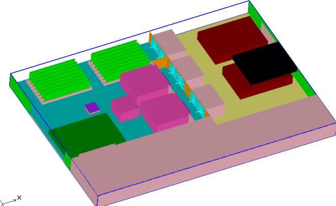 In case (iv), the simulations are carried on the baseline heat sink model embedded with heat pipe.
