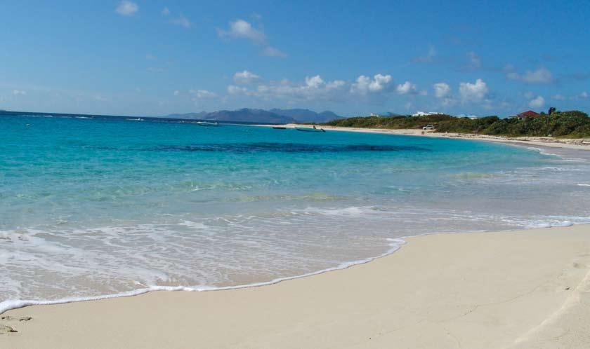 BIRD OF PARADISE Anguilla boasts 33 beautiful, soft white sand beaches. Below is the undeveloped Sandy Hill Bay beach in front of the Bird of Paradise.