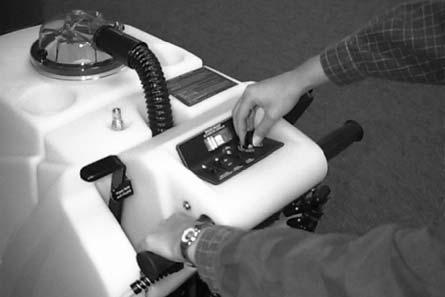 INTERIM CLEANING: 0 M (00 ft) per minute. FIG. 9 7. Observe brush pressure meter while cleaning, it should read in the Best Cleaning Results range (See ADJUSTING BRUSH HEIGHT). 8.