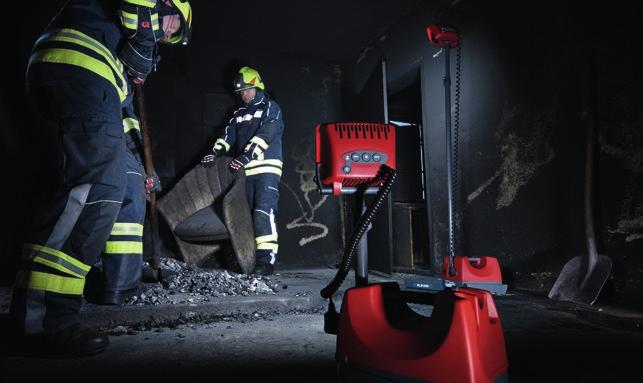Rosenbauer RLS2000, RLS1000 Portable battery-led lighting systems Turns night into day. The multi-functional Rosenbauer LED lighting systems are used wherever supplying the right light is difficult.