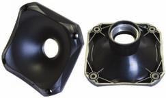 25" Screw holes: 0.2" on a 5.05" x 5.05" pattern 54-830 $4.99 ABS Horn Lens Metal-threaded horn lens, ideal for enclosure-repair or new speaker construction.
