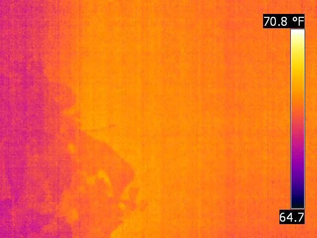 Delta T Without a temperature difference the heat transfer through and around a wall does not occur and the image will lack