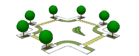Figure 4-2-2-8B Illustrative Intersection Traffic Calming Measures Textured Pavement