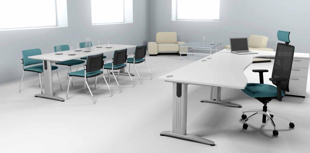 DominoBeam DominoBeam Combine desk shapes to create additional workspace. The flexibility of the DominoBeam design allows for alternative uses.