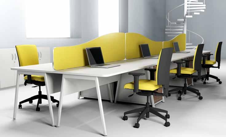 Ascend has a choice of two desk shapes, Double Wave and Rectangular.
