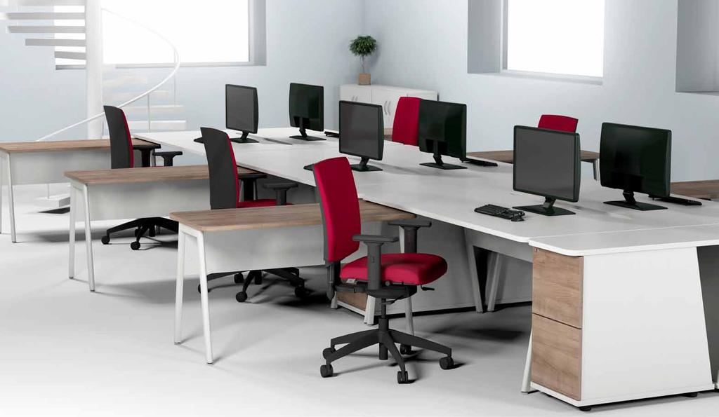 Ascend Ascend Additional workspace can be created by positioning a Return desk.