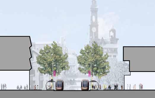 The public realm study looks at introducing new high quality pavement, a strategy for tree planting and a new system of high quality urban lighting.