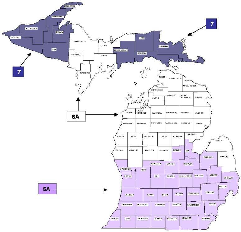 Michigan Climate Zones Map remains