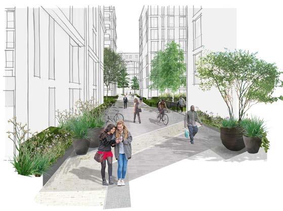 1 2 WEST LONDON WAY ST PAULS PLACE 8 ST PAULS PARK Landscape Masterplan 1 Residential gardens with playspace Cycle parking Existing trees retained 2 Private residential terraces Large entrance into 8