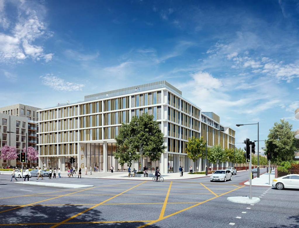 CGI of college from Talgarth Road and Gliddon Road Junction CGI of