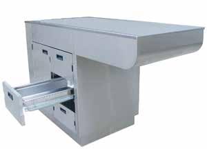 knee space #400-07 48 Exam Cabinet with LEFT knee space #400-02PT 60 1/2 Exam Cabinet with pass-thru drawer system #400-06PT 48 Exam Cabinet with pass-thru drawer system Six Drawer Exam Cabinet with
