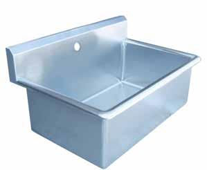 Single Surgeon Scrub Sink 23 1/2 L x 28 W x 16 1/2 H including the back splash 3/4 radius corners, approved by the National
