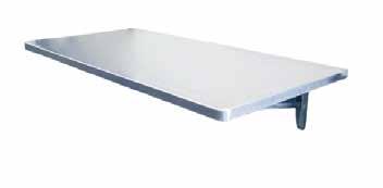 Wall Mount Exam Tables 22 x 44 Exam top 18 gauge stainless steel Raised marine edge contains spills on work surface 3 back splash protects wall from water damage Available with