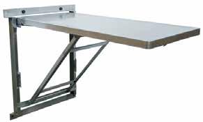 sizes #400-24 20 x 35 Side mount - folds down to store & up to use Wall Mount Fold Up Exam Table #400-25 Folds down to store & folds up to use 35 L x 20 W Exam top 18 gauge