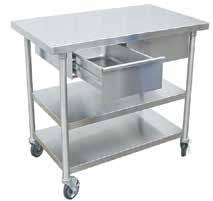 pass-thru to either side to provide versatility Available with or with out heavy duty casters #400-30 Exam Table #400-31 Mobile Exam Table TABLES #400-41 Utility Prep Table with