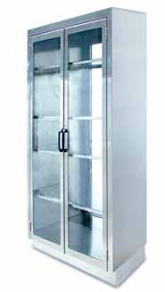 Double Door Medical Cabinet Constructed of 18 gauge 304 stainless steel Dimensions are 48 W x 72 H x 12 D Four adjustable stainless steel
