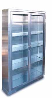 Medical Cabinet CABINETS/ CASEWORK #700-05 Double Door Medical Cabinet with Base Constructed of 18 gauge 304 stainless steel with an