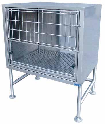 Parvo Cage The TriStar parvo cage is constructed of 16 gauge type 304 stainless steel. This material will provide a sanitary environment for the most infectious diseases.