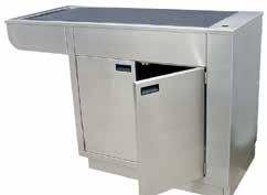 steel grate included #100-10 Shown with optional faucet #100-10 60 1/2 RIGHT knee space #100-15 48 RIGHT knee space #100-20 60 1/2 LEFT knee space #100-25 48 LEFT knee space Two Door Cabinet with