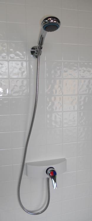 Install new shower cradle if replacing an old shower rose, or you