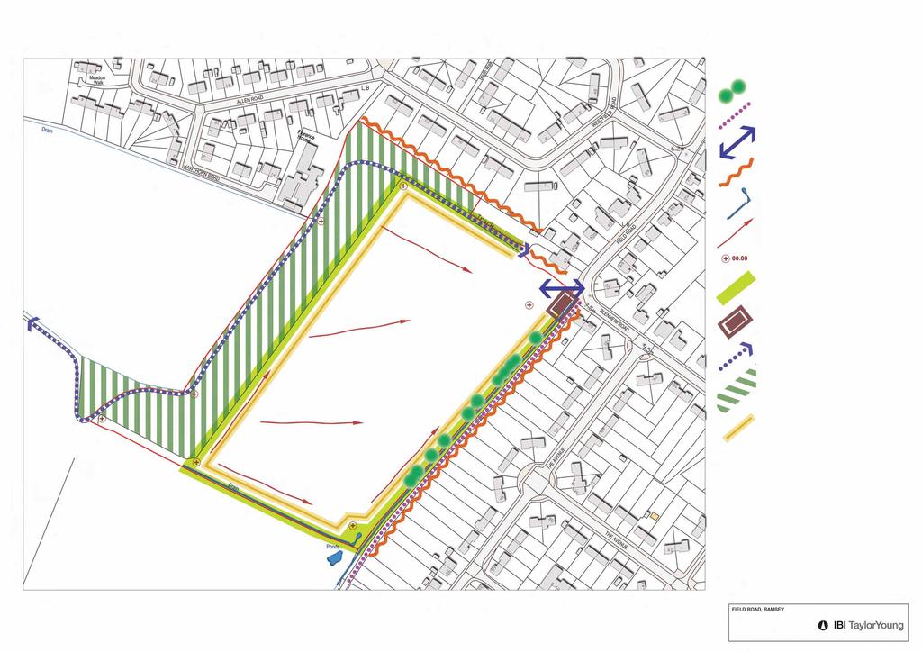 2 hectares Is sustainably located within walking distance (700 metres) of the town centre and local facilities Aerial view KEY Is proposed to be allocated for up to 90 homes in Huntingdonshire