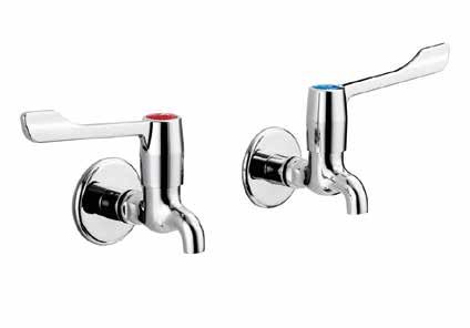 Repair, Maintenance and Improvement Commercial Plumbing Solutions MARKWIK Pair Bib Taps - 15cm Levers C29710 S8270AA 15cm lever taps Suitable for closed fist operation Concealed plumbing Chromium