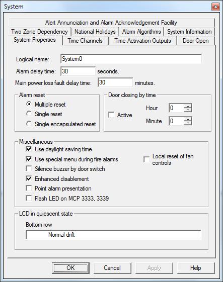 21 System properties (settings) Figure 30. Win512 version 2.7.x "System" dialog box. NOTE! Default settings in Win512 version 2.7.x are shown but might vary depending on convention. 21.
