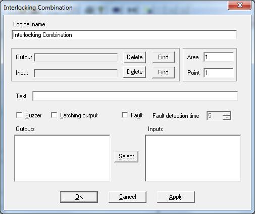 Figure 16. dialog box. Win512 version 2.7.x "Interlocking Combination" Name: Displayed in the Win512 version 2.7.x Tree and List views.