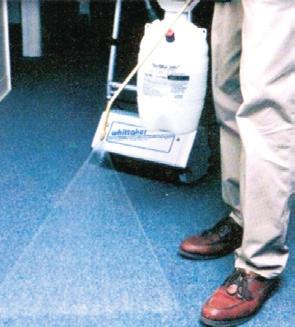 The entire interim cleaning process is pictured below Spraying Scrubbing Vacuuming Other comments Beaulieu Commercial recommends chemical presprays, which have received The Seal of Approval of the