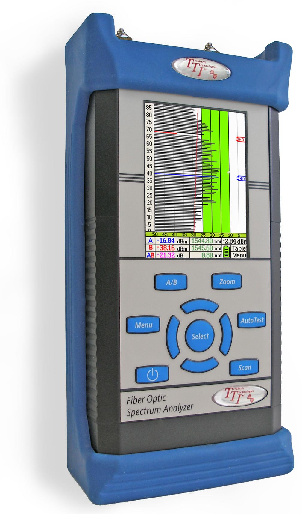 FTE-8100 Optical Spectrum Analyzer 88 Channel DWDM Analyzer The FTE-8100 Handheld OSA tests up to 88 channels at 50 or 100 GHz channel spacing in the C band of the ITU Grid Unique 8+1 CWDM Channel