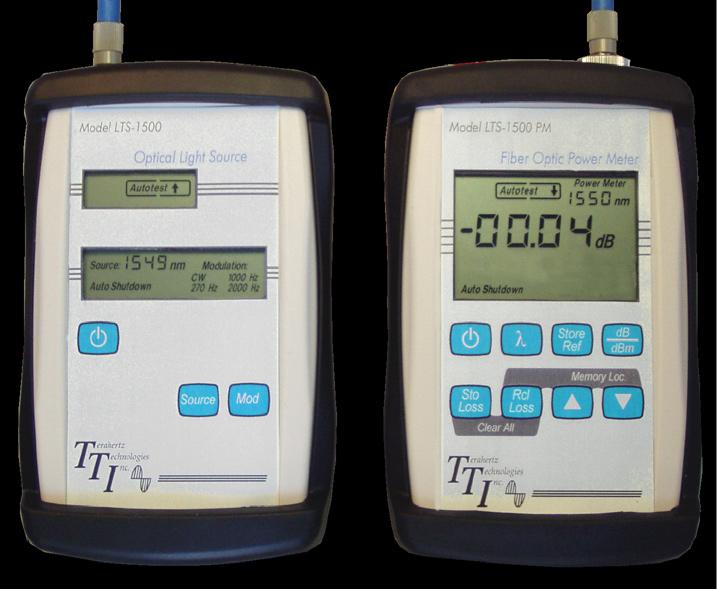 1500 Series Loss Test Set Flexible Configuration The 1500 is available as a Loss Test Set or as a stand alone Power Meter and Light Source in dual and triple wave