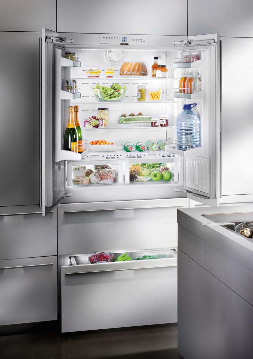 Integrated Frenchdoor fridge-freezer with BioFresh: ECBN 656 Built-in The 91 cm wide, Frenchdoor fridge- freezer is definitely a design highlight in any kitchen and, with LIEBHERR s BioFresh