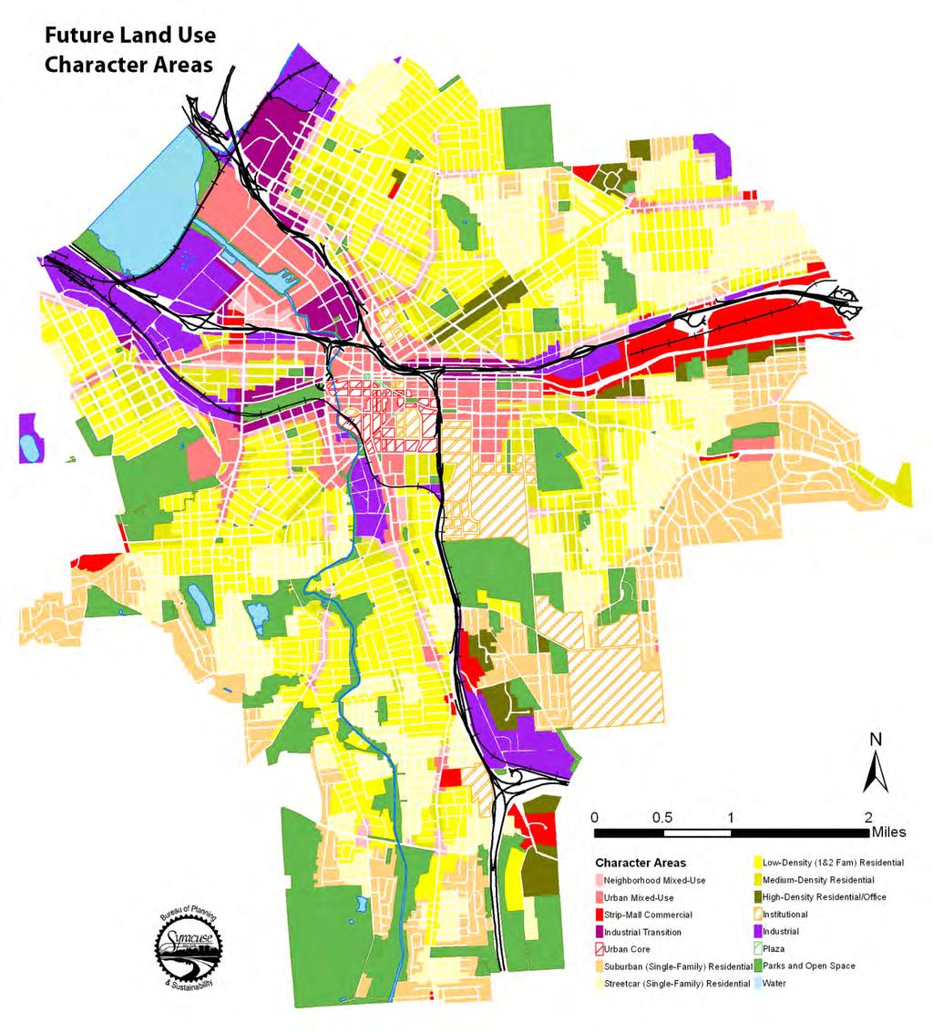 Mapping Analysis Focus density around corridors This map enables a broad variety of development options in most areas However, the City should direct growth toward areas in the ped shed (within