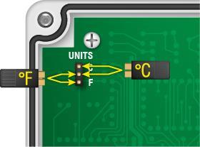 Selecting the temperature unit The SSV-DC can operate in either degrees Fahrenheit ( F) or degrees Celsius ( C), but not both at the same time. The default is Fahrenheit.