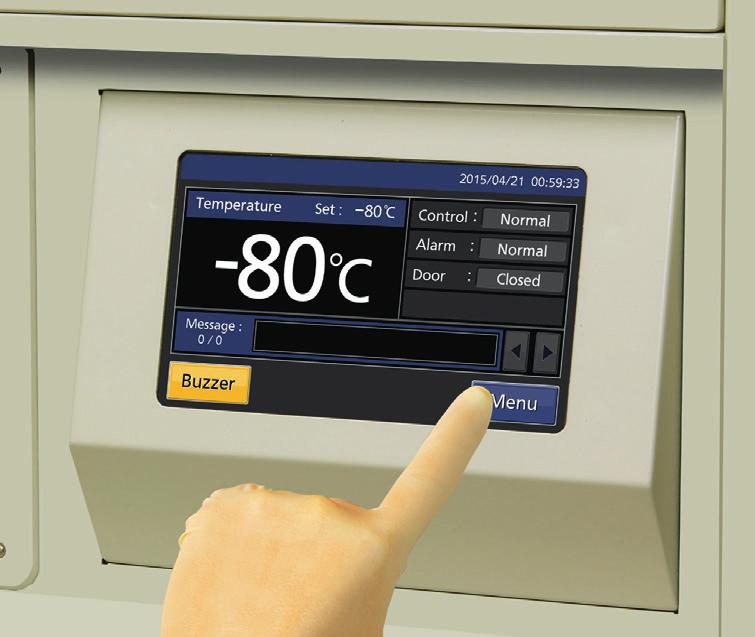 ENHANCED USE & INTELLIGENT SECURITY Freezers are managed and monitored by an integrated microprocessor controller with a comprehensive alarm system and diagnostic functions.