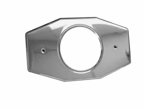 Finish 815-PB 1 5 Overflow Plate - Chrome With Trip Lever Square handle Covers 3-1/4 hole 2 bolt hole centers