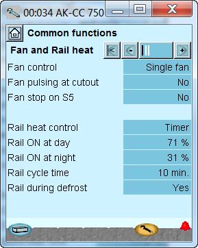 Example: The settings are shown here in the display.