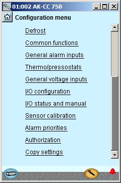 Configuration - continued Set alarm priorities 1. Go to Configuration menu 2. Select Alarm priorities Very many functions have an alarm connected.